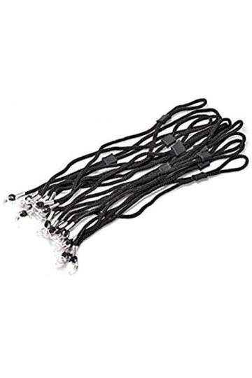 Happyupcity Lot de 10 cordons réglables en nylon tressé antidérapant pour lunettes de soleil Unisexe Noir