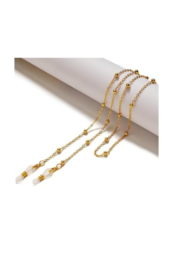 ESPRAL Chaîne de lunettes de lecture pour femmes, cordons de lunettes de soleil en métal, couleur or noir argent,&nbsp;&nbsp;&nbsp;lanière e