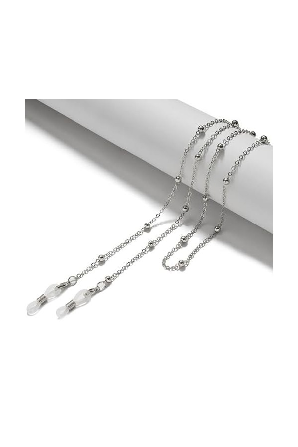 ESPRAL Chaîne de lunettes de lecture pour femmes, cordons de lunettes de soleil en métal, couleur or noir argent,&nbsp;&nbsp;&nbsp;lanière e