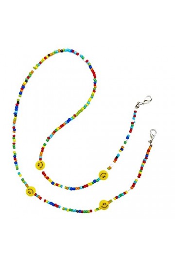 OMNIOF Longe Lunettes Chaînes for Femmes Acrylique Sourire Pendentif Masque Chaînes Mode Lunettes Cordon Convient pour Les Lu