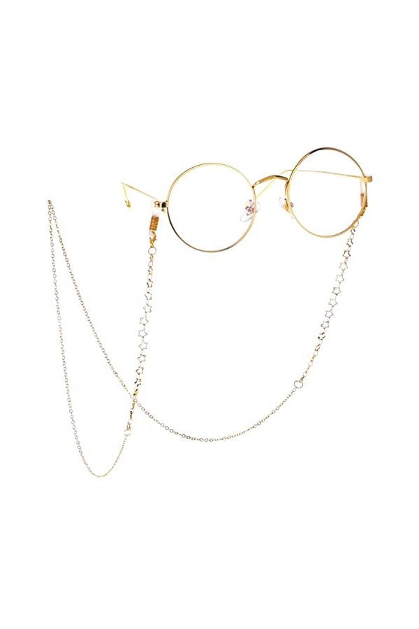 OMNIOF Chaînes Lunettes lanière for Femmes métal évidé chaîne de Cou en Forme détoile élégant Lunettes Cordon Convient pour 
