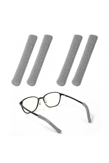 BOXOB Lot de 4 Embouts pour Branches de Lunettes, Mise à Niveau en Tissu de Coton Doux à Tricoter Coussinets Antidérapants po