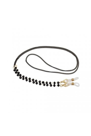 OMNIOF Chaînes Lunettes Longe for Femmes Simple Perle Lunettes retenue Noir élégant Lunettes Cordon Convient pour Les Lunette