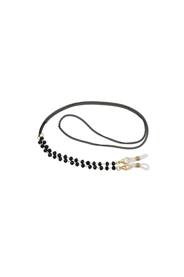 OMNIOF Chaînes Lunettes Longe for Femmes Simple Perle Lunettes retenue Noir élégant Lunettes Cordon Convient pour Les Lunette