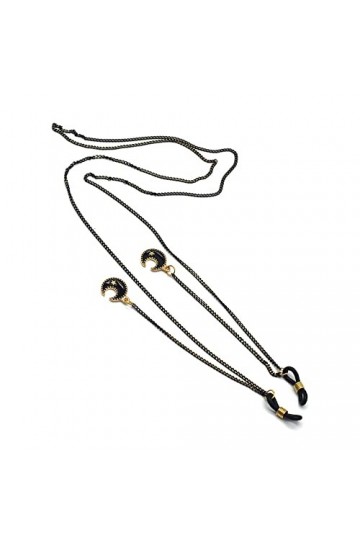 KEMUDO Chaînes de lunettes Sangle de lunettes for femmes Crochets doreille antidérapants rétro et cordon de lunettes de mode