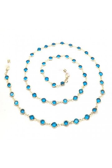 Porte-lunettes en perles de cristal colorées chaîne de lunettes de mode pour femmes accessoires pour les yeux sangles de lune