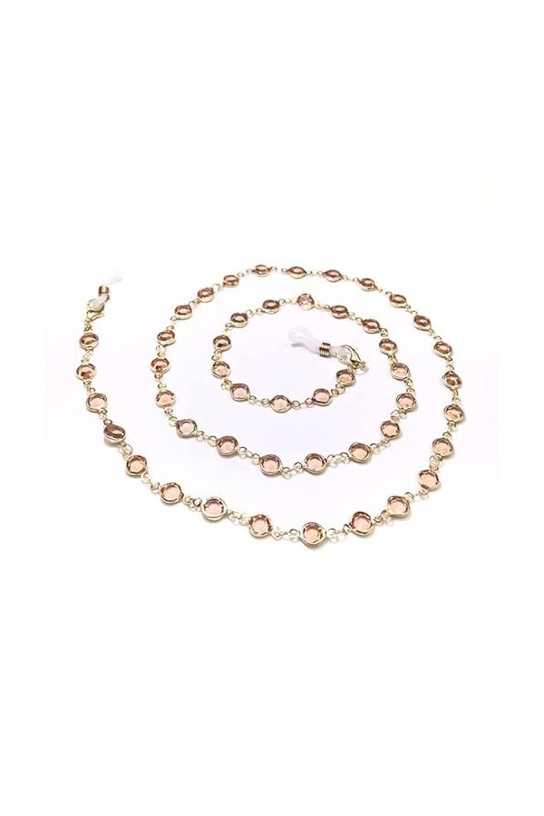 Porte-lunettes en perles de cristal colorées chaîne de lunettes de mode pour femmes accessoires pour les yeux sangles de lune