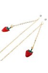 ZORZA Lunettes Chaînes Sangle De Lunettes for Femmes Métal Fraise Pendentif Cou Chaîne Élégant Lunettes Cordon