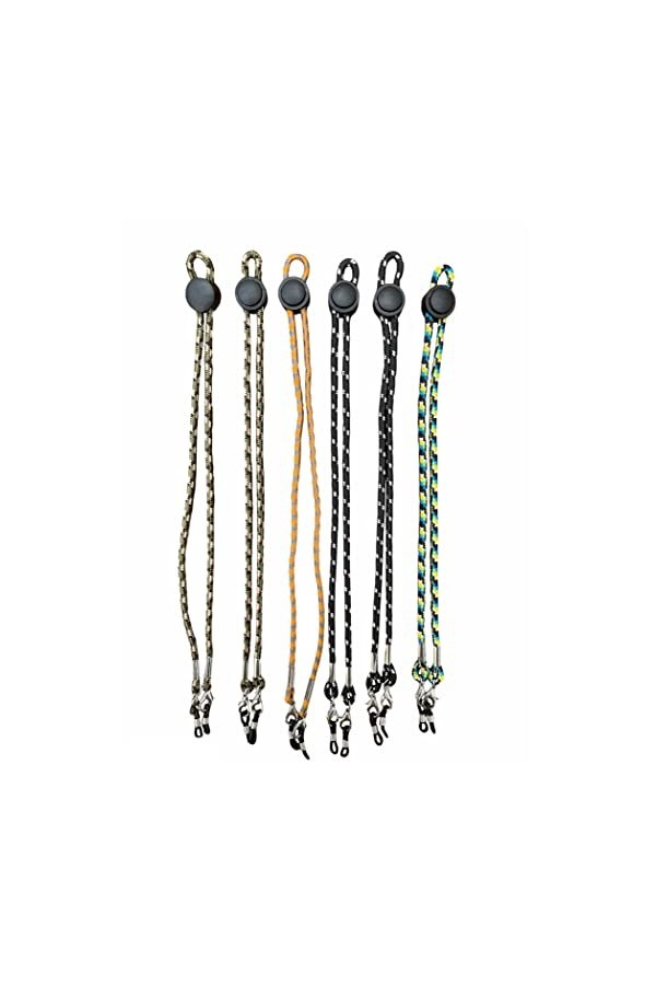 SUUM - Pack 6 Unités de Cordes avec Tenseur | Cordon pour Lunettes | Chaîne pour Lunettes de Lecture | Rallonge de Masque - S