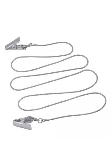 KEMUDO Chaînes de lunettes for femmes chaîne de cou antidérapante avec clips cordon de lunettes élégant Color : argent, Size