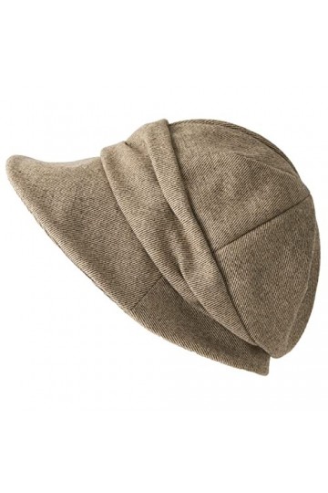 CHARM Chapeau dhiver Newsboy Femme - Casquette Chimio Coton Biologique Bonnet Beige