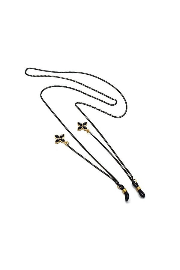 OMNIOF Chaînes Lunettes Longe for Femmes Crochets doreille antidérapants rétro et Cordon de Lunettes élégant en Silicone Con