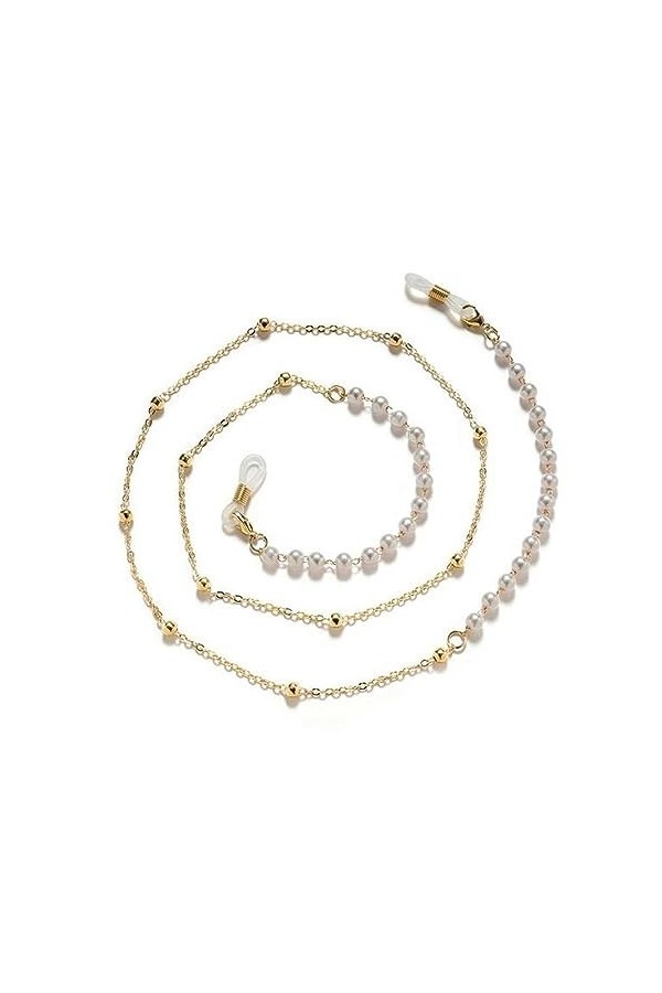 QQLADY Lunettes de soleil lanière collier pour femmes perles lunettes chaînes lunettes cordon bijoux cadeau lunettes accessoi