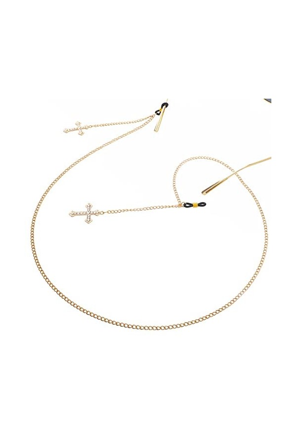 DODANI Lunettes Longe Lunettes Chaînes for Femmes Métal Croix Pendentif Cou Chaîne Élégant Lunettes Cordon