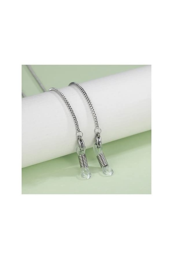 GBPOY Chaîne de Lunettes Chaîne en Acier Inoxydable pour Masque Femmes Croix Heart Verres Perles Chaînes Chaînes Lanières Lun