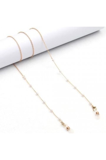 SOREZE Perle Masque chaîne Perles Lunettes chaînes Femmes Vintage Lunettes de Soleil en métal accroche Masque Sangle lanière 