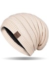 Bonnet Femme, Bonnet Tricoté Respirant Homme, Bonnet dhiver Chaud Femme, Bonnet Street Style Slouch Beanie, Bonnet dhiver C