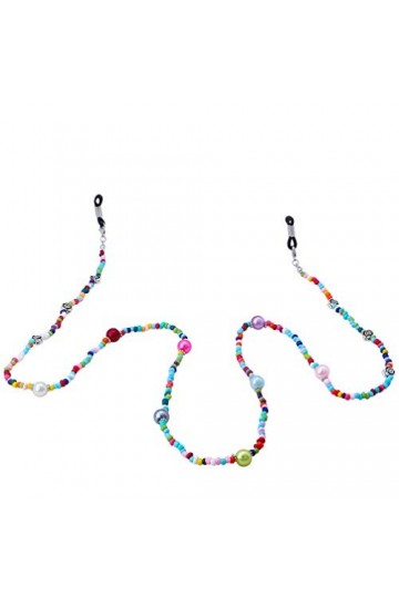 TOYANDONA Chaîne de Lunettes Perlée Sangle de Lunettes Anti-Perdue Portable Porte-Lunettes de Soleil Sangle Collier de Lunett