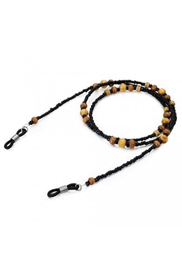 HEALLILY Lot de 2 chaînes à lunettes en bois pour femme