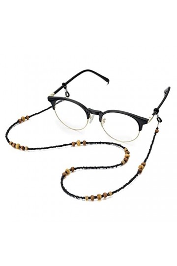 HEALLILY Lot de 2 chaînes à lunettes en bois pour femme