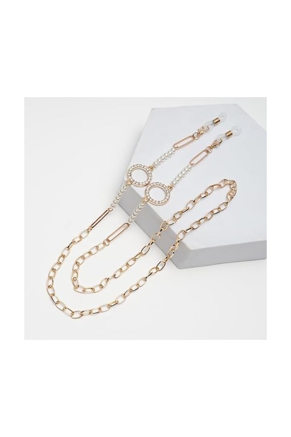 SOREZE Chaîne de Lunettes pour Femmes Perle perlée Cristal Lunettes de Soleil lanière Titulaire Cou Cordon Lunettes Bijoux Ca