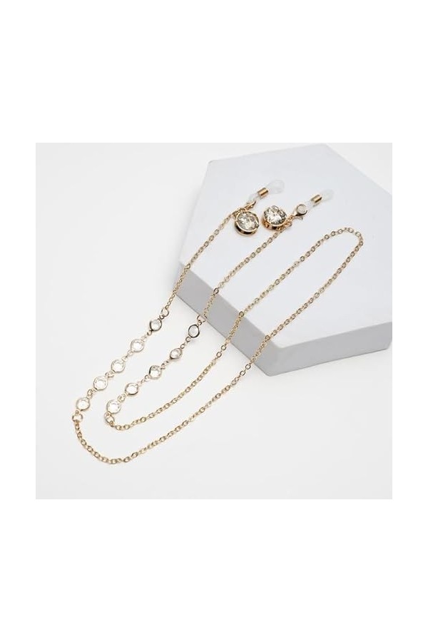 SOREZE Chaîne de Lunettes pour Femmes Perle perlée Cristal Lunettes de Soleil lanière Titulaire Cou Cordon Lunettes Bijoux Ca