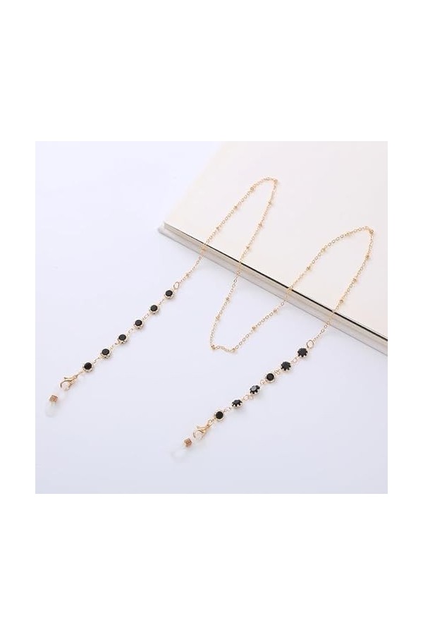 SOREZE Chaîne de Lunettes pour Femmes Perle perlée Cristal Lunettes de Soleil lanière Titulaire Cou Cordon Lunettes Bijoux Ca