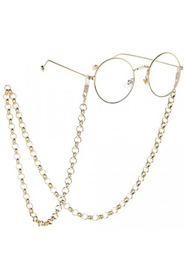 KEMUDO Chaînes de lunettes de lunettes for les chaînes de porte-lunettes de cordon de mode for femmes Color : Or, Size : 1 
