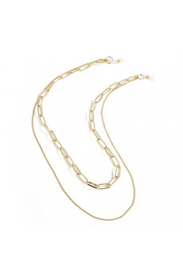 KEMUDO Chaînes de lunettes Longe de lunettes for femmes Double chaîne Anti-perte de lunettes Cordon de lunettes élégant