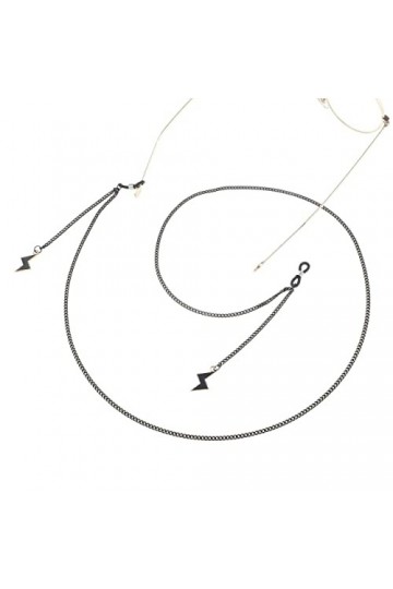 KEMUDO Longe de lunettes Chaînes de lunettes for femmes Pendentif éclair noir Chaînes de masque Cordon de lunettes de mode