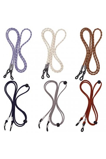 GORGECRAFT 6 Couleurs Chaînes de Lunettes Porte-Sangle de Lunettes Autour du Cou Lanière Réglable Lunettes Chaînes Lunettes d