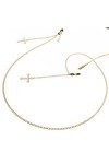 ZORZA Lunettes Chaînes De Lunettes for Femmes Métal Croix Pendentif Cou Chaîne De Mode Lunettes Cordon