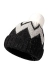 HYUET Bonnet Chapeau dhiver à Pompons Femmes Chaud Bonnet Hiver Bonnet Chapeau Tricoté Laine Doublure en Polaire Chaude Patc
