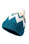 HYUET Bonnet Chapeau dhiver à Pompons Femmes Chaud Bonnet Hiver Bonnet Chapeau Tricoté Laine Doublure en Polaire Chaude Patc