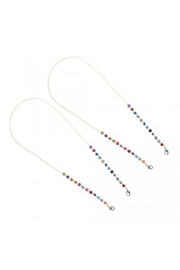 GALPADA Badge 2 Pièces Multifonction Sangles Clips Lunettes Clip Anti Retenue Perlé Enfants pour Cordon Badge Masque Suspendu