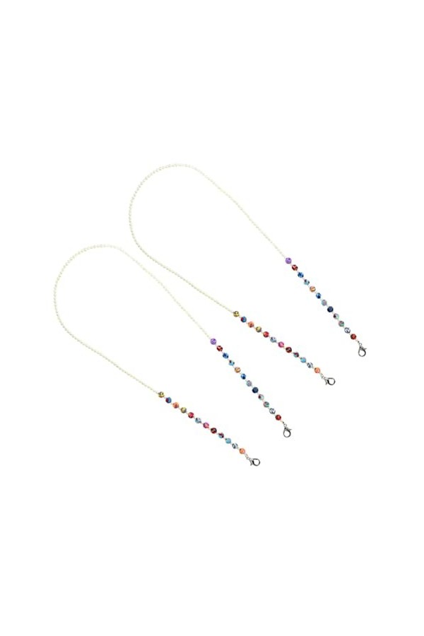 GALPADA Badge 2 Pièces Multifonction Sangles Clips Lunettes Clip Anti Retenue Perlé Enfants pour Cordon Badge Masque Suspendu