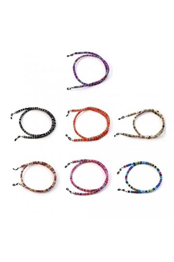 PLABBDPL Lot de 7 Chaînes Lunettes Chaînes Lunettes en Coton Lunettes Tressées Lanière de Cou en Corde Sangle Lunettes Ethniq