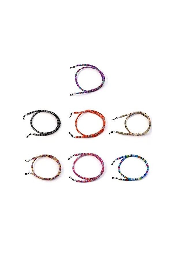 PLABBDPL Lot de 7 Chaînes Lunettes Chaînes Lunettes en Coton Lunettes Tressées Lanière de Cou en Corde Sangle Lunettes Ethniq