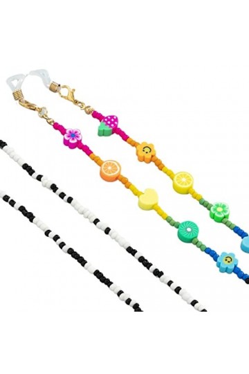 OMNIOF Sangle de Lunettes de chaînes for Les Femmes Cordon de Masque de Visage perlé coloré Cordon de Lunettes élégant Convie