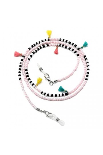 humlbird Cordon de masque pour femme, chaîne de lunettes élégante avec perles autour du cou, rose, Small