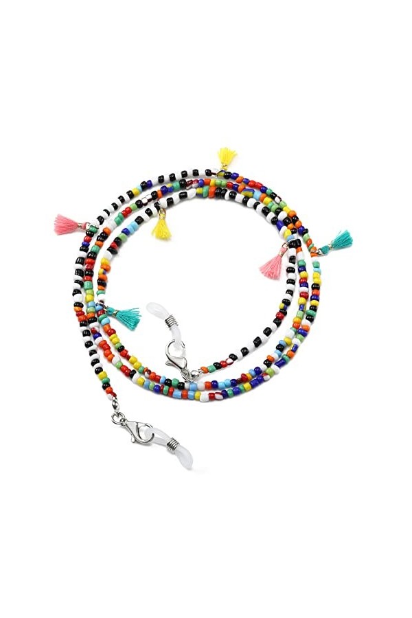 humlbird Cordon de masque pour femme, chaîne de lunettes élégante avec perles autour du cou, rose, Small