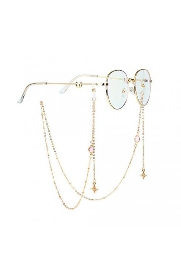 SOREZE Masque Lunettes de Soleil chaînes pour Femmes Hommes Noir Or Argent Couleur Alliage Perles Anti-dérapant chaînes Lunet