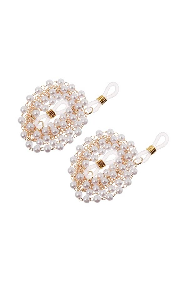 GALPADA 2 Pièces Perle Lunettes Chaîne Visage Couverture Lanière Lunettes Retenue Lunettes Cordon Lecture Lunettes Support Sa