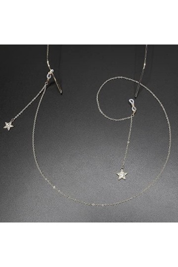 OMNIOF Lunettes Longe Lunettes Chaînes for Femmes en Métal Étoile Pendentif Cou Chaîne De Mode Lunettes Cordon Convient pour 