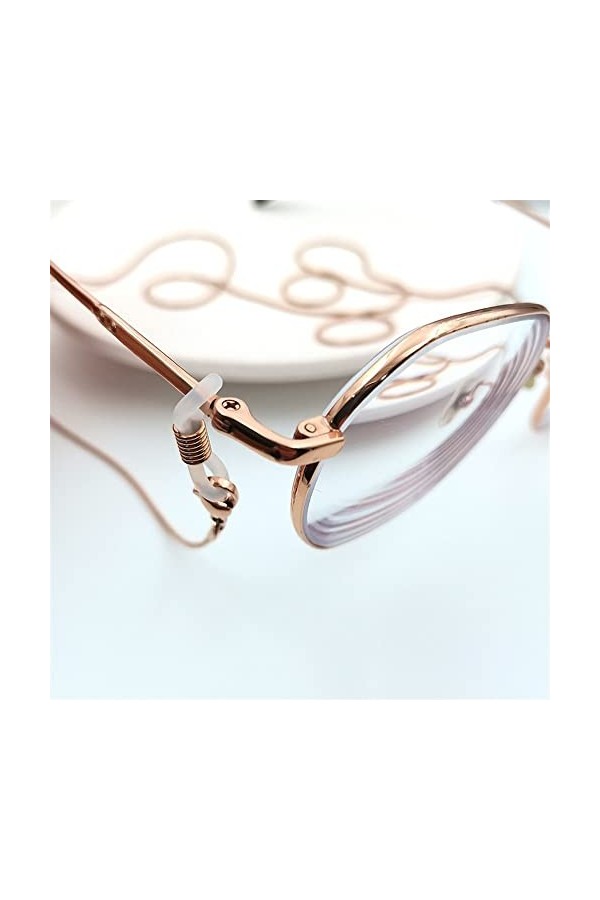 OMNIOF Chaînes de Lunettes de Vue for Femmes en Acier Inoxydable Anti-Perte Autour du Cou Sangle élégante Lunettes Cordon Con
