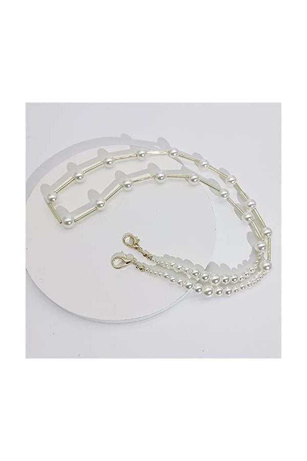 KEMUDO Longe de lunettes de sangle de lunettes for femmes Chaînes de masque de perles Cordon de lunettes élégant simple