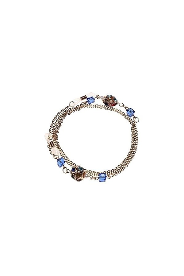 KEMUDO Chaînes de Lunettes de Sangle for Femmes Chaînes de Masque de Perles colorées en métal Cordon de Lunettes élégant