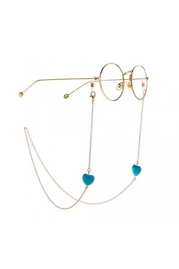 ZORZA Longe de Lunettes Sangle de Lunettes for Femmes Coeur perlé métal Masque chaînes élégant Lunettes Cordon