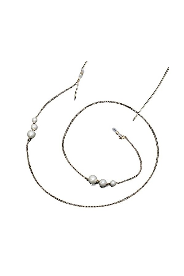 ZORZA Sangle de Lunettes chaînes de Lunettes for Femmes Perle Simple Lunettes retenue élégant Lunettes Cordon Color : Or, Si