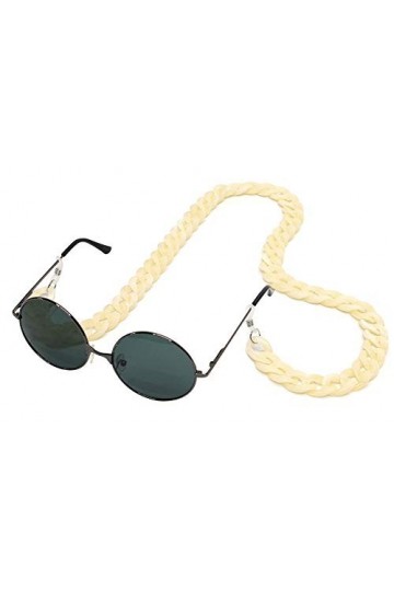 Sopaila Cordon porte-lunettes en acrylique Motif rétro Couleurs bonbon 70 cm - Beige - 70 cm